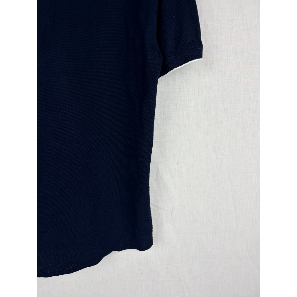 Kenneth Cole New York Mens Navy Blue XL Polo Shirt Textured Short Sleeve - Picture 10 of 15